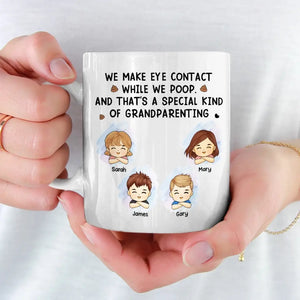 True Love Is, Talking Through Eye Contact - Family Personalized Custom Mug - Gift For Family Members