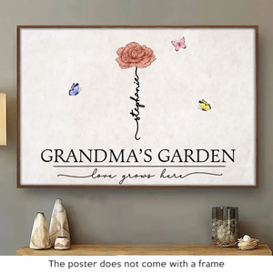 A Grandma Is Love That You Never Outgrow - Family Personalized Custom Horizontal Poster - Mother's Day, Gift For Grandma  Copy