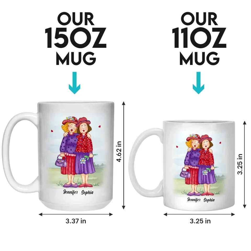 Thank You For Being My Unbiological Sister - Old Bestie Personalized Custom Mug - Gift For Best Friends, BFF, Sisters