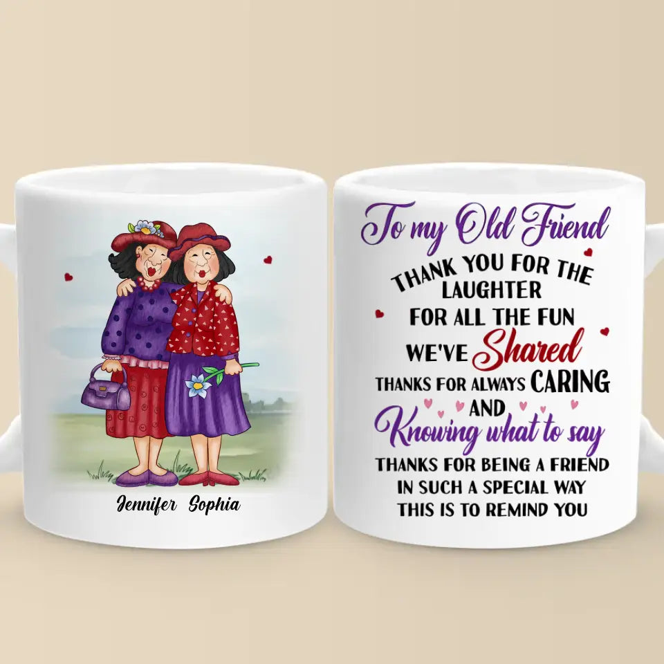 Thank You For Being My Unbiological Sister - Old Bestie Personalized Custom Mug - Gift For Best Friends, BFF, Sisters