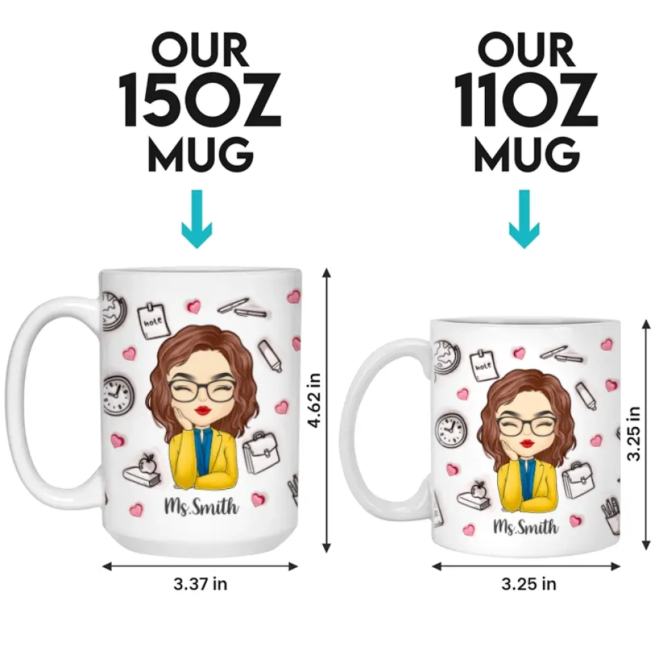 Shaping Minds, Inspiring Futures - Teacher Personalized Custom 3D Inflated Effect Printed Mug - Gift For Teacher