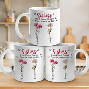 Different Flowers From The Same Garden - Family Personalized Custom Mug - Gift For Family Members, Siblings, Brothers, Sisters