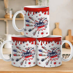 The Best Moms Get Promoted To Grandma - Family Personalized Custom 3D Inflated Effect Printed Mug - Gift For Mom, Grandma