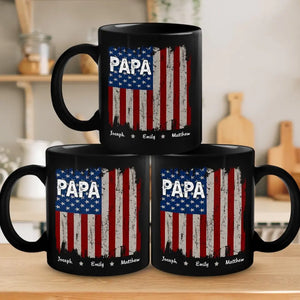 You Embody The Heart Of America - Family Personalized Custom Black Mug - Gift For Dad, Grandpa