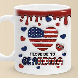 I Love Being Grandma - Family Personalized Custom 3D Inflated Effect Printed Mug - Gift For Mom, Grandma