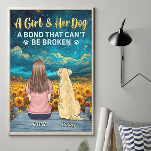 Our Bond Is Unbreakable - Memorial Personalized Custom Horizontal Poster - Sympathy Gift For Pet Owners, Pet Lovers