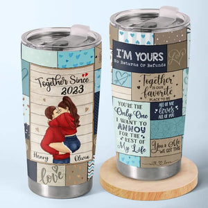 Together Is Our Favorite Place To Be - Couple Personalized Custom Tumbler - Gift For Husband Wife, Anniversary