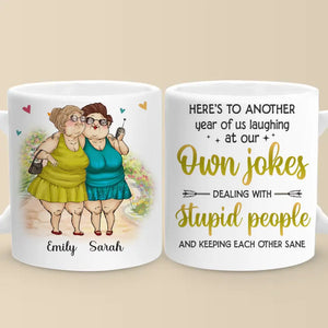 True Friends Are Never Apart, Maybe In Distance But Never In Heart - Bestie Personalized Custom Mug - Gift For Best Friends, BFF, Sisters