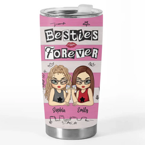 Our Friendship Knows No Distance - Bestie Personalized Custom Tumbler - Gift For Best Friends, BFF, Sisters