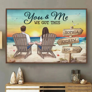 I Need You Like A Heart Needs A Beat - Couple Personalized Custom Horizontal Poster - Gift For Husband Wife, Anniversary