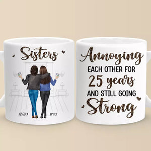 Sisters By Heart, Friends By Choice - Sister Personalized Custom Mug - Gift For Sisters, Siblings