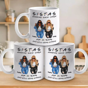 Sisters By Chance, Friends By Choice - Bestie Personalized Custom Mug - Gift For Best Friends, BFF, Sisters