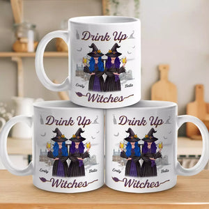 Drink Up Witches - Bestie Personalized Custom Mug - Halloween Gift For Best Friends, BFF, Sisters