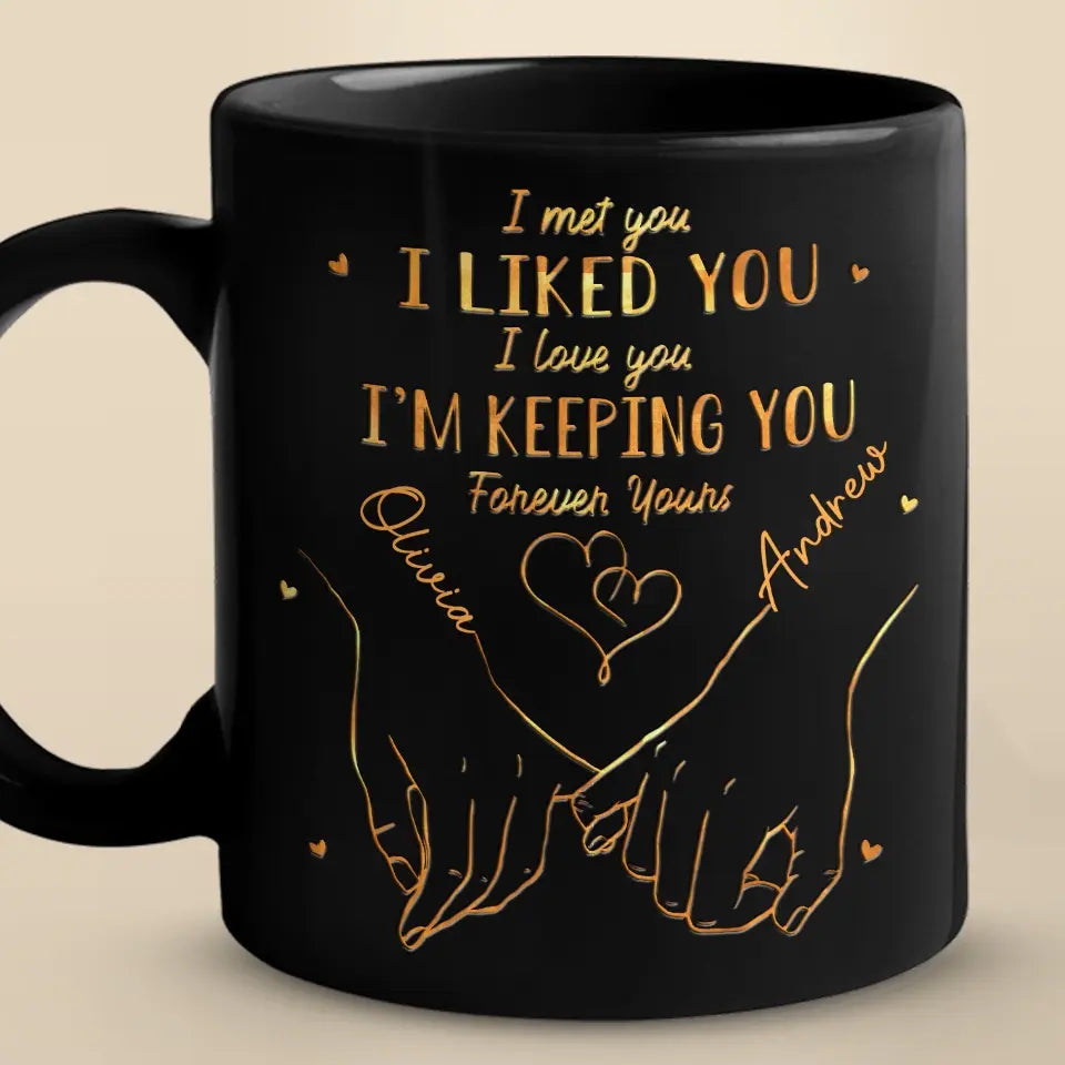 You’ll Always Be My Favorite Person - Couple Personalized Custom Black Mug - Gift For Husband Wife, Anniversary