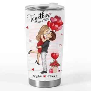 My Favorite Fairytale Is Our Love Story - Couple Personalized Custom Tumbler - Gift For Husband Wife, Anniversary