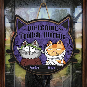 Feline The Halloween Spirit - Cat Personalized Custom Home Decor Wood Sign - Halloween Gift, House Warming Gift For Pet Owners, Pet Lovers