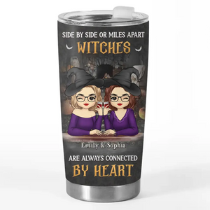 Cheers To The Spooky Season With Your Bestie By Your Side - Bestie Personalized Custom Tumbler - Halloween Gift For Best Friends, BFF, Sisters