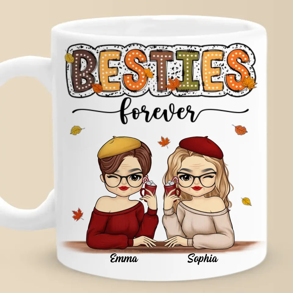 Hello, Autumn - Besties Personalized Custom Mug - Autumn Fall Gift For Best Friends, BFF, Sisters