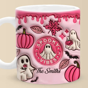 Spooky Vibes Only - Family Personalized Custom 3D Inflated Effect Printed Mug - Halloween Gift For Family Members