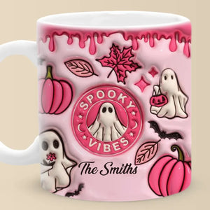 Spooky Vibes Only - Family Personalized Custom 3D Inflated Effect Printed Mug - Halloween Gift For Family Members