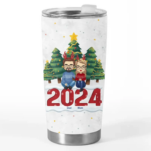 May We Forever Remember This First Christmas Together - Family Personalized Custom Tumbler - Christmas Gift For Family Members