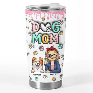 With You, I’m Never Alone - Dog Personalized Custom 3D Inflated Effect Printed Tumbler - Gift For Pet Owners, Pet Lovers