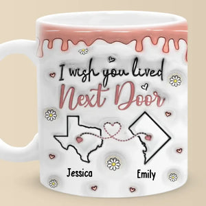 Friendship Transcends Distance And Time - Bestie Personalized Custom 3D Inflated Effect Printed Mug - Gift For Best Friends, BFF, Sisters