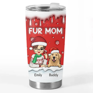 Furry And Festive - Dog & Cat Personalized Custom 3D Inflated Effect Printed Tumbler - Christmas Gift For Pet Owners, Pet Lovers