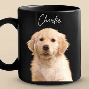 Custom Photo Christmas Snuggles With My Furry Buddy - Dog & Cat Personalized Custom Black Mug - Christmas Gift For Pet Owners, Pet Lovers