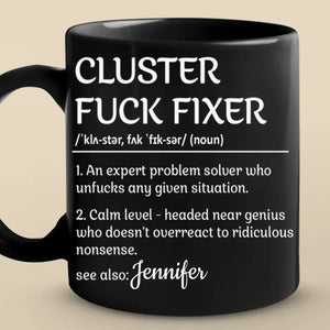 An Expert Problem Solver - Coworker Personalized Custom Black Mug - Christmas Gift For Coworkers, Work Friends, Colleagues