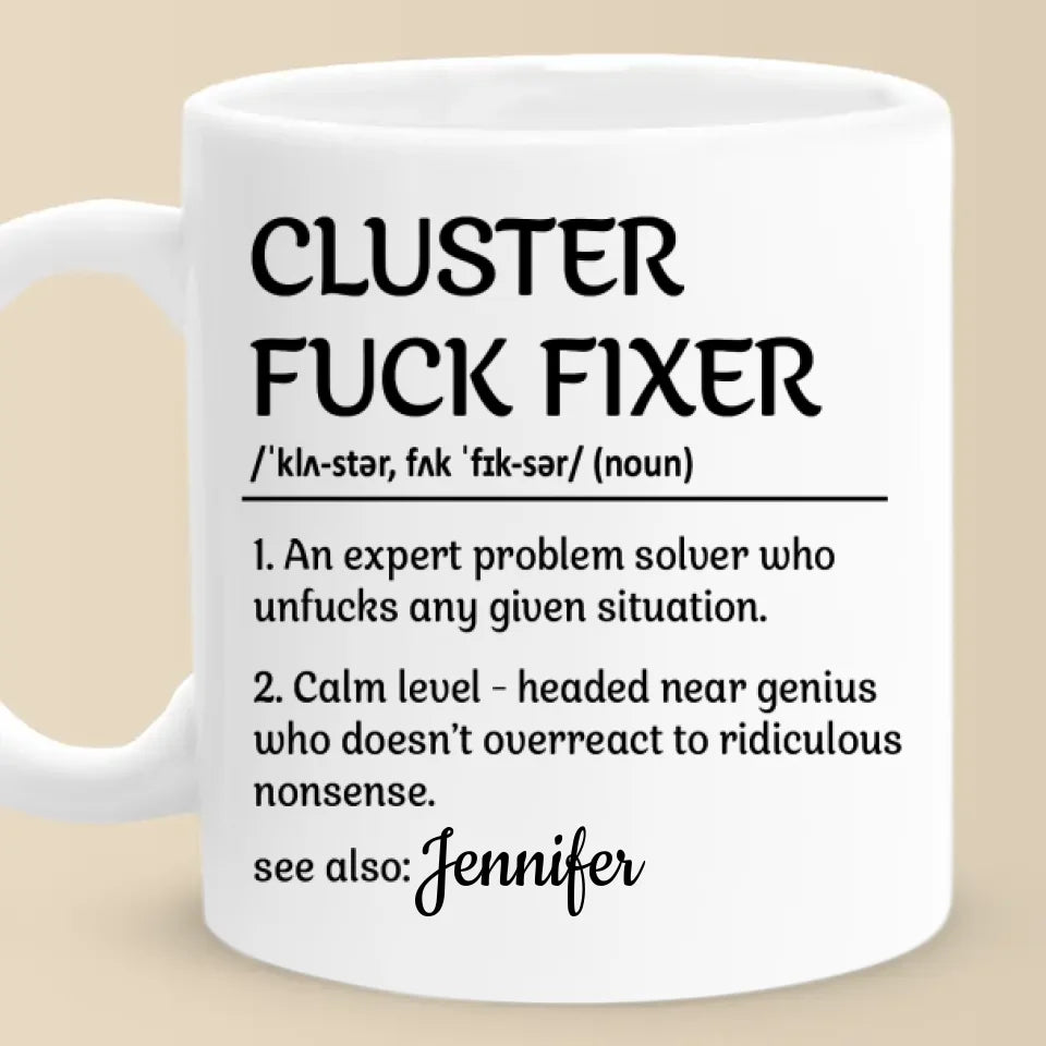 An Expert Problem Solver - Coworker Personalized Custom Black Mug - Christmas Gift For Coworkers, Work Friends, Colleagues