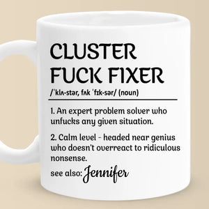 An Expert Problem Solver - Coworker Personalized Custom Black Mug - Christmas Gift For Coworkers, Work Friends, Colleagues