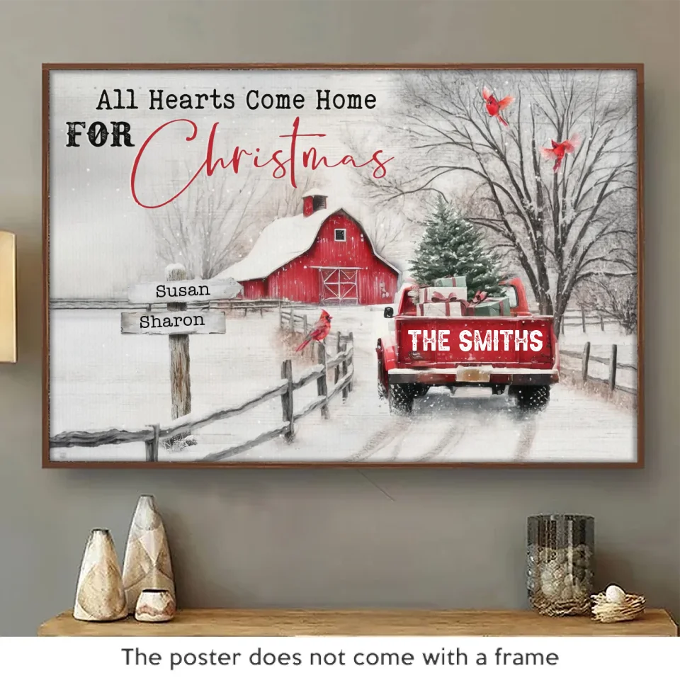 All Roads Lead Home At Christmas - Family Personalized Custom Horizontal Poster - Christmas Gift For Family Members
