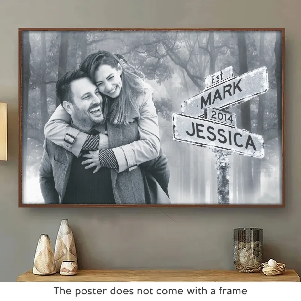 Custom Photo Many Happy Years Together - Couple Personalized Custom Horizontal Poster - Gift For Husband Wife, Anniversary