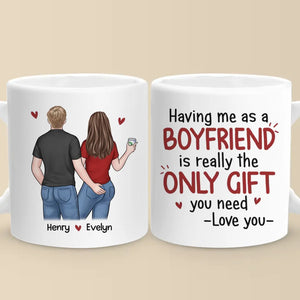 The Boyfriend You Are Lucky To Have - Couple Personalized Custom Mug - Christmas Gift For Husband Wife, Anniversary