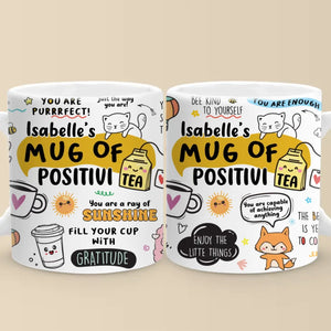 Mug Of Positivitea Self-Love - Friend Personalized Custom Mug - Christmas Gift For Best Friends, Family Members, Coworkers, Yourself