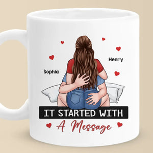 Our Love Is The Spark In Every Kiss - Couple Personalized Custom Mug - Christmas Gift For Husband Wife, Anniversary