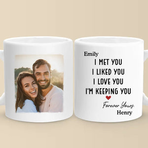 Custom Photo It Started With You And Stays With You - Couple Personalized Custom Mug - Gift For Husband Wife, Anniversary