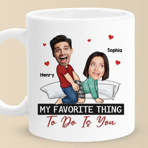 Custom Photo When Cute Meets Naughty, Magic Happens - Couple Personalized Custom Mug - Gift For Husband Wife, Anniversary