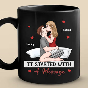 One Kiss, A Thousand Promises - Couple Personalized Custom Mug - Christmas Gift For Husband Wife, Anniversary