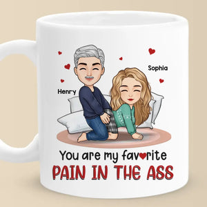 You Are My Favorite Pain In The Peach - Couple Personalized Custom Mug - Gift For Husband Wife, Anniversary