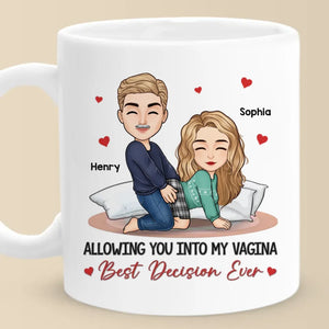 With You, My Heart Is Full - Couple Personalized Custom Mug - Gift For Husband Wife, Anniversary