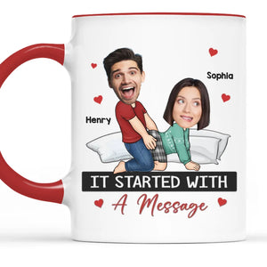 Custom Photo When Cute Meets Naughty, Magic Happens - Couple Personalized Custom Mug - Gift For Husband Wife, Anniversary