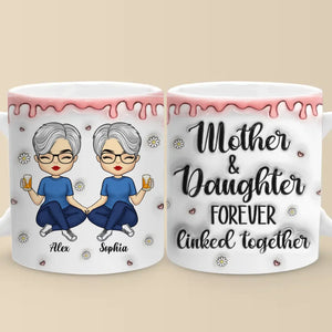 Sips And Secrets With Mom - Family Personalized Custom 3D Inflated Effect Printed Mug - Gift For Mom, Daughter