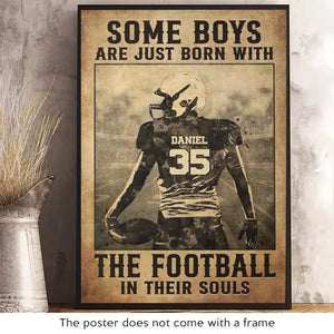 Train Hard, Fight Easy - American Football Personalized Custom Vertical Poster - Gift For Sport Lovers, Sport Players