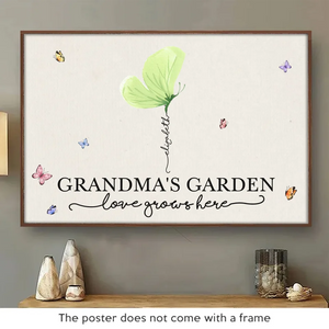 Love Grown In Grandma's Garden - Family Personalized Custom Horizontal Poster - Gift For Mom, Grandma