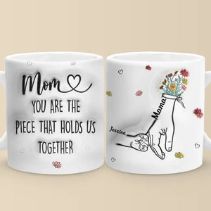 Little Hands, Big Love - Family Personalized Custom 3D Inflated Effect Printed Mug - Gift For Mom, Grandma