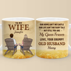 My Queen Forever - Couple Personalized Custom Mug - Gift For Husband Wife, Anniversary