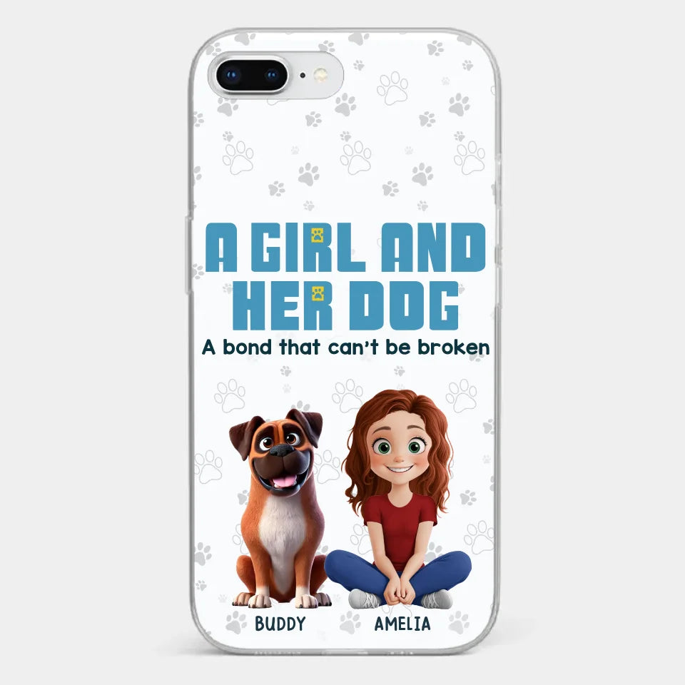 A Girl And Her Dogs - Dog Personalized Custom Clear Phone Case - Gift For Pet Owners, Pet Lovers