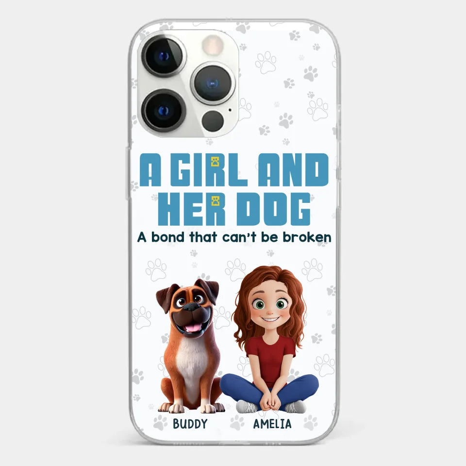 A Girl And Her Dogs - Dog Personalized Custom Clear Phone Case - Gift For Pet Owners, Pet Lovers